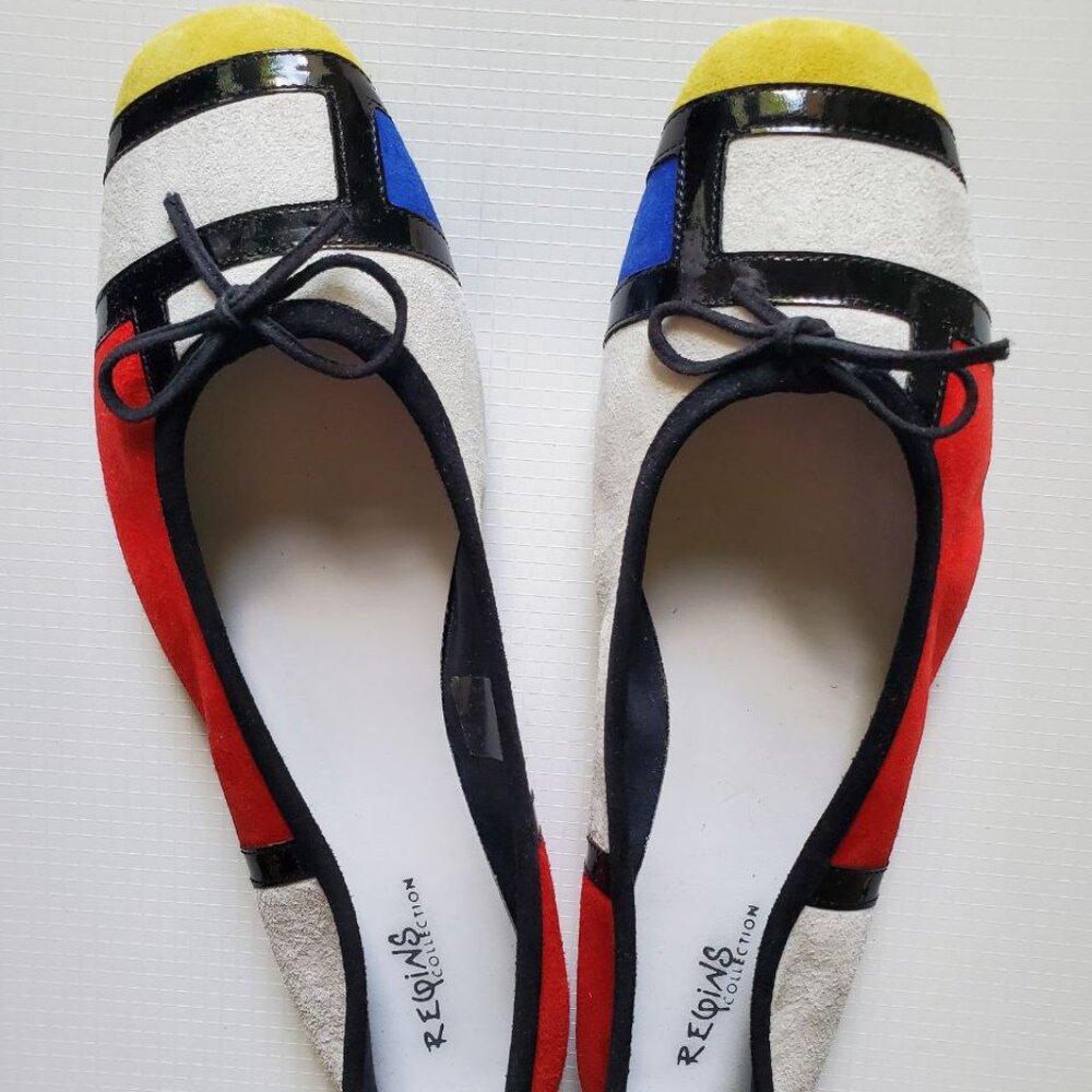 Requins Ballet Flat EU 41 (modèle HONDRIANE MIX PEAU BLANC JAUNE)